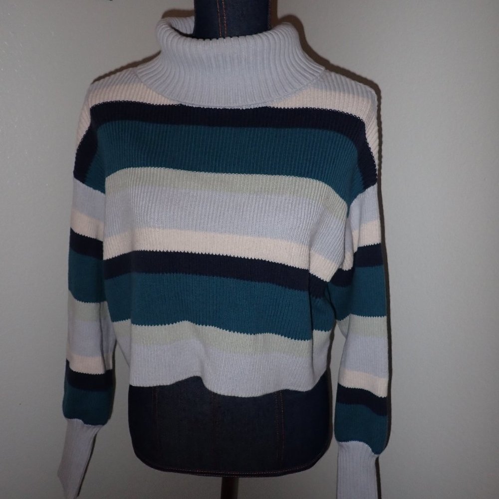 Striped turtleneck sweater
